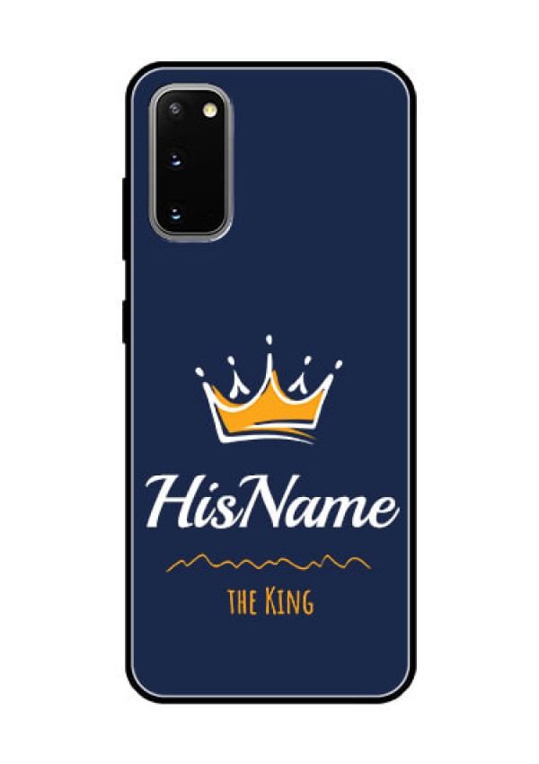 Galaxy S20 Glass Phone Case King with Name