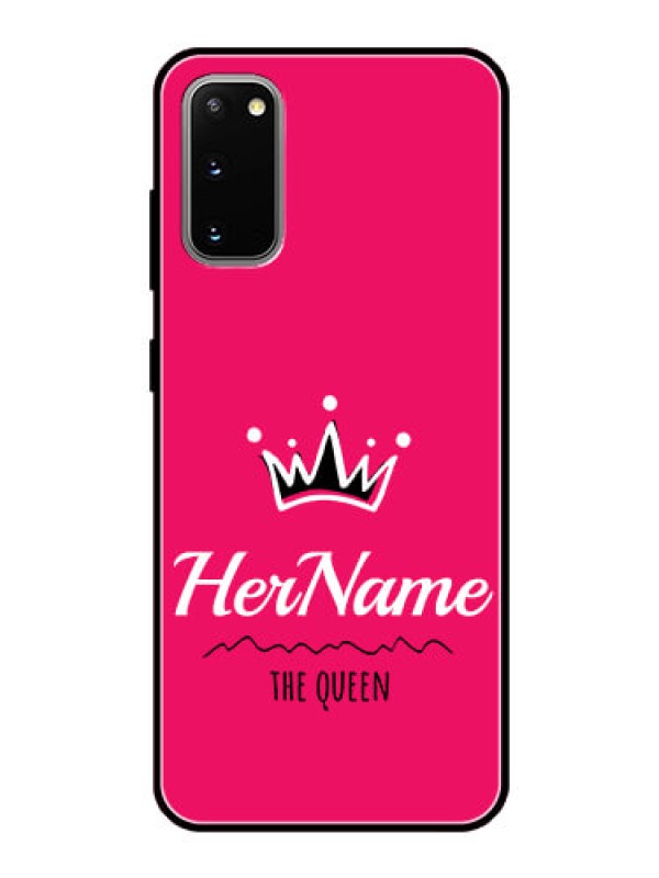 Custom Galaxy S20 Glass Phone Case Queen with Name