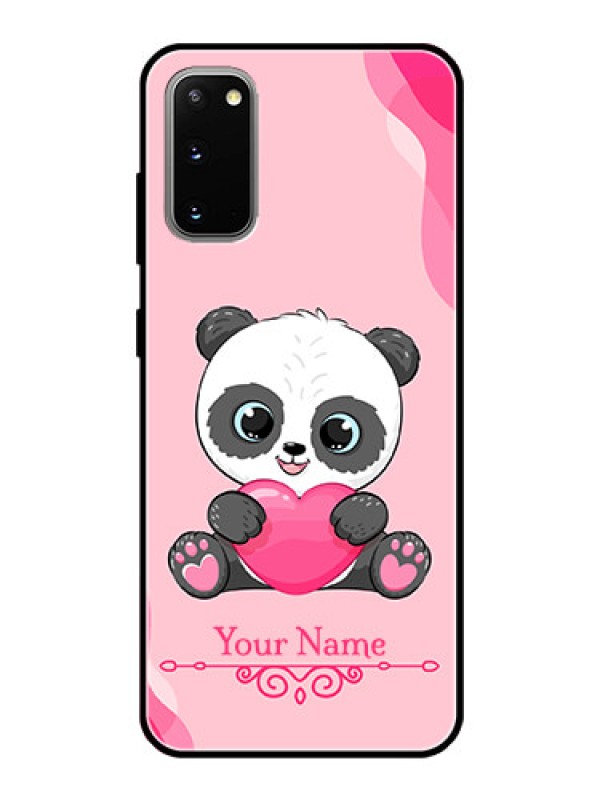 Custom Galaxy S20 Custom Glass Mobile Case - Cute Panda Design