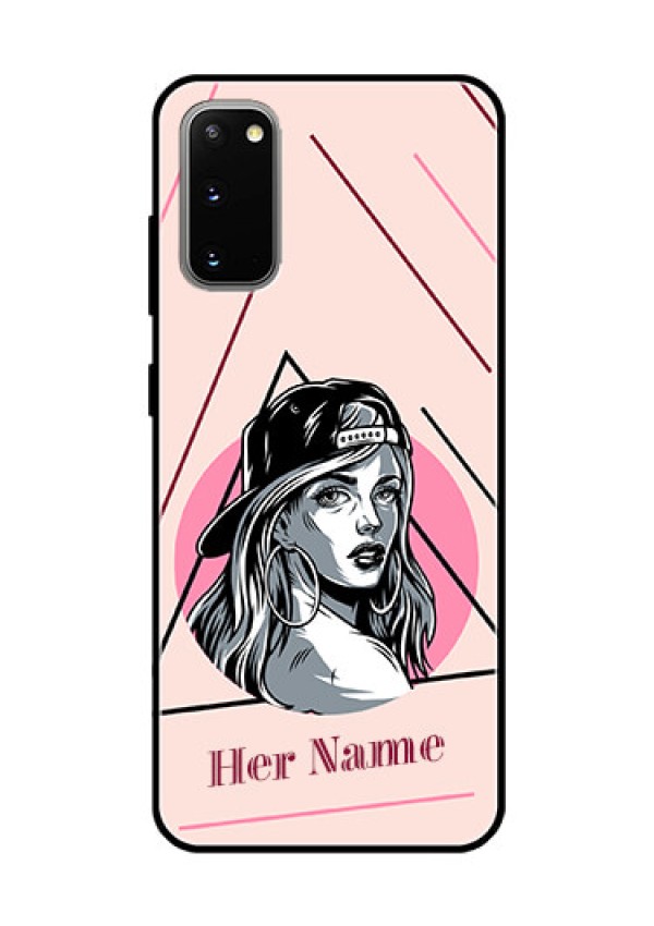 Galaxy S20 Personalized Glass Phone Case - Rockstar Girl Design