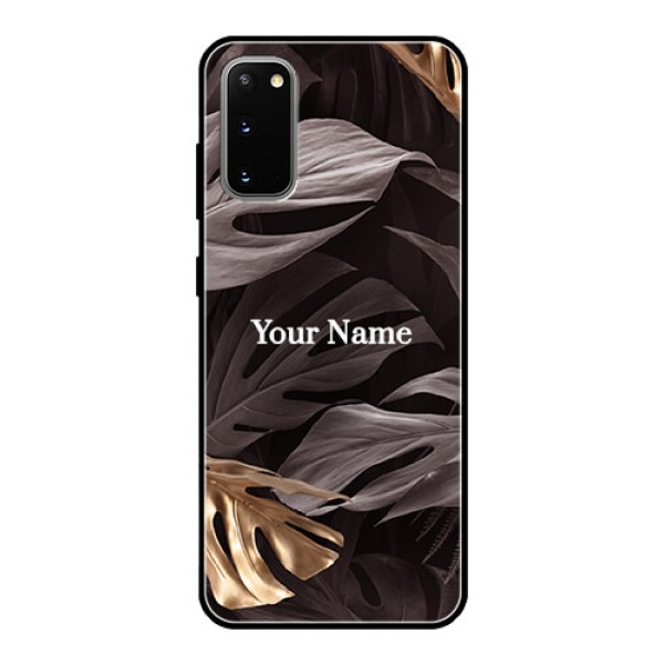 Galaxy S20 Personalised Glass Phone Case - Wild Leaves digital paint Design Galaxy S20 Personalised Glass Phone Case - Wild Leaves digital paint Design