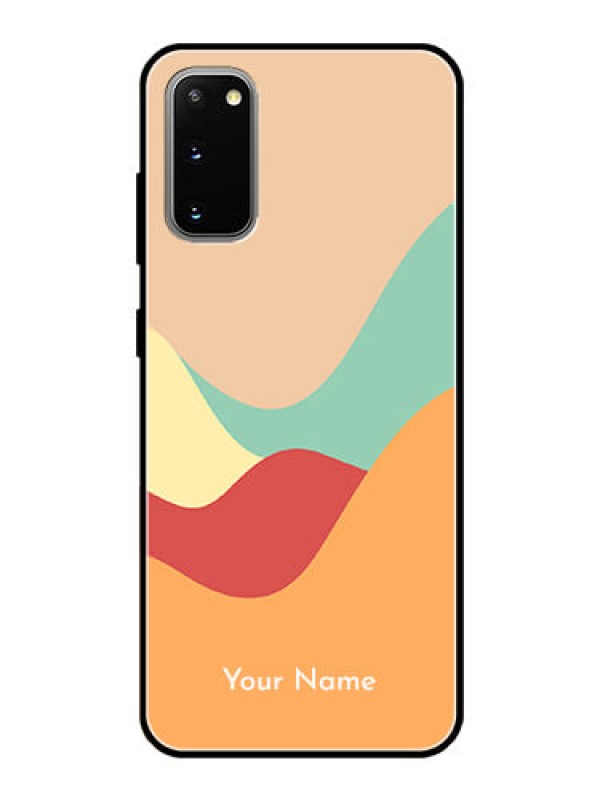 Custom Galaxy S20 Personalized Glass Phone Case - Ocean Waves Multi-colour Design