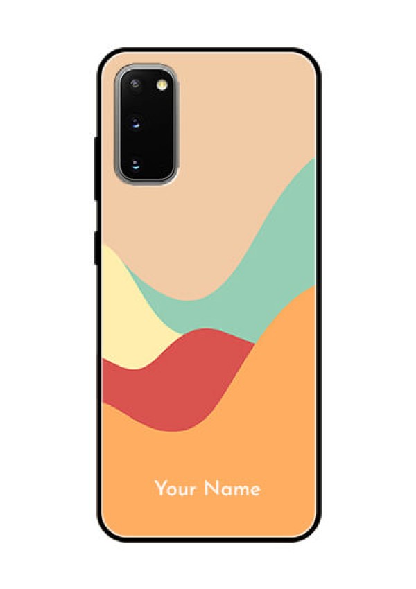Galaxy S20 Personalized Glass Phone Case - Ocean Waves Multi-colour Design