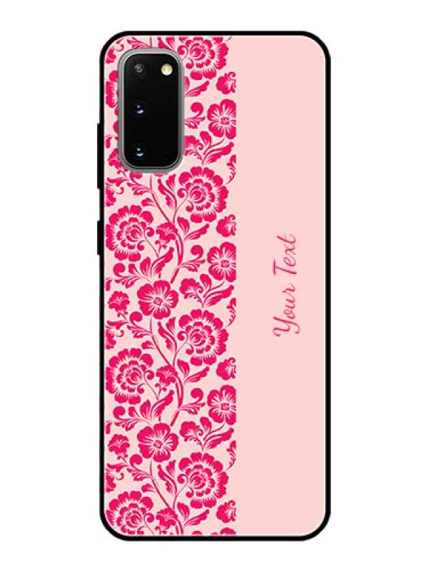 Custom Galaxy S20 Custom Glass Phone Case - Attractive Floral Pattern Design