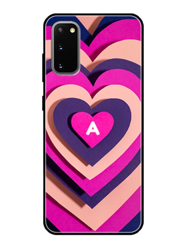 Custom Galaxy S20 Custom Glass Mobile Case - Cute Heart Pattern Design