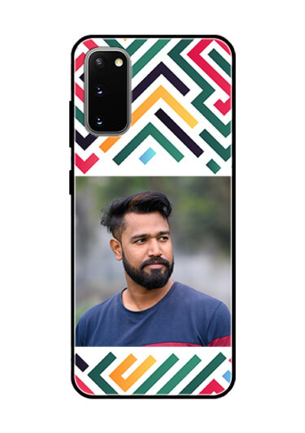 Galaxy S20 Personalized Glass Phone Case - Colorful Maze Pattern Design