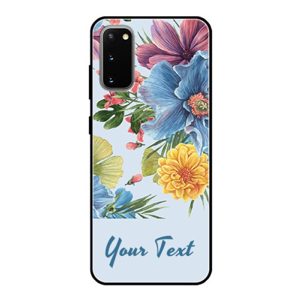 Galaxy S20 Custom Glass Mobile Case - Stunning Watercolored Flowers Painting Design