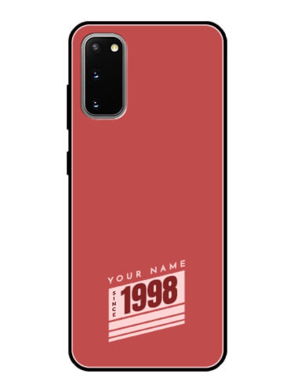 Custom Galaxy S20 Custom Glass Phone Case - Red custom year of birth Design