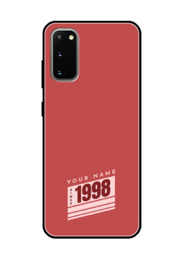 Galaxy S20 Custom Glass Phone Case - Red custom year of birth Design