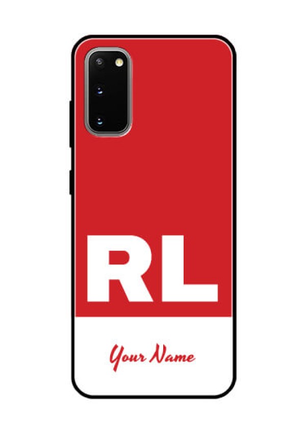 Galaxy S20 Personalized Glass Phone Case - dual tone custom text Design