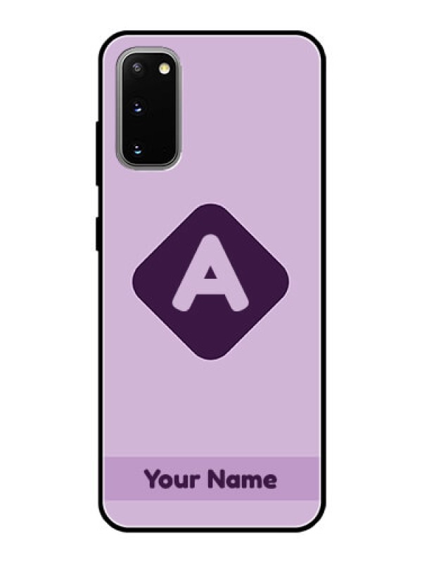 Custom Galaxy S20 Custom Glass Mobile Case - Custom Letter in curved badge Design