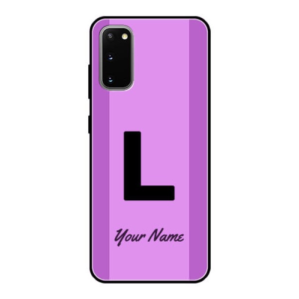 Galaxy S20 Custom Glass Phone Case - Tricolor custom text Design