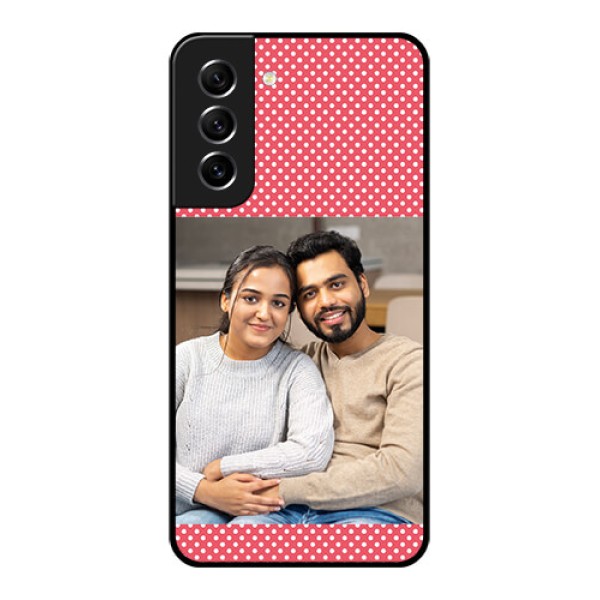 Galaxy S21 FE 5G Custom Glass Phone Case - White Dotted Design