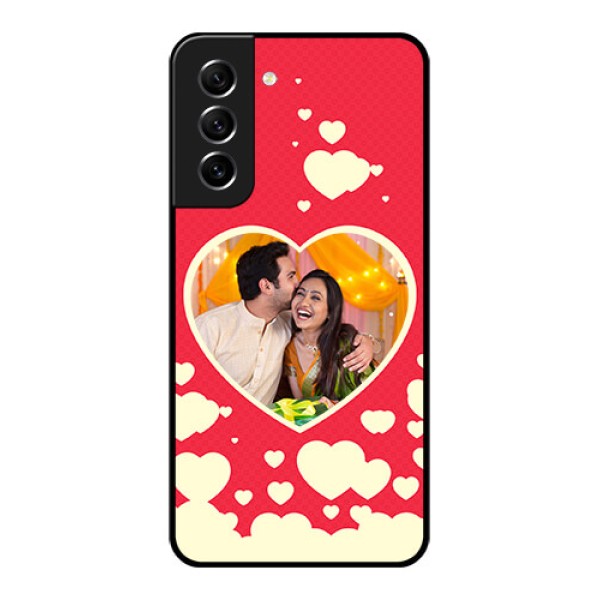 Galaxy S21 FE 5G Custom Glass Mobile Case - Love Symbols Phone Cover Design