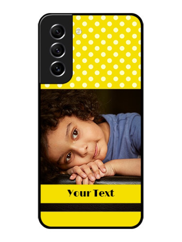 Custom Galaxy S21 FE 5G Custom Glass Phone Case - Bright Yellow Case Design