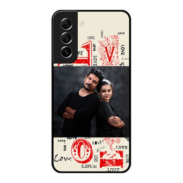 Galaxy S21 FE 5G Photo Printing on Glass Case - Trendy Love Design Case Galaxy S21 FE 5G Photo Printing on Glass Case - Trendy Love Design Case