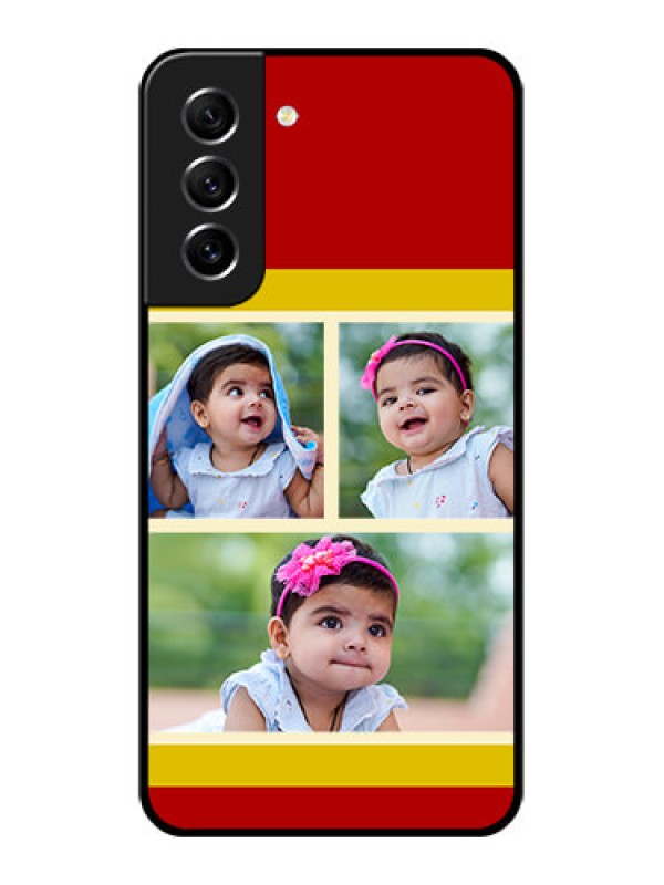 Custom Galaxy S21 FE 5G Custom Glass Mobile Case - Multiple Pic Upload Design