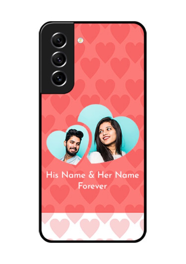 Galaxy S21 FE 5G Personalized Glass Phone Case - Couple Pic Upload Design