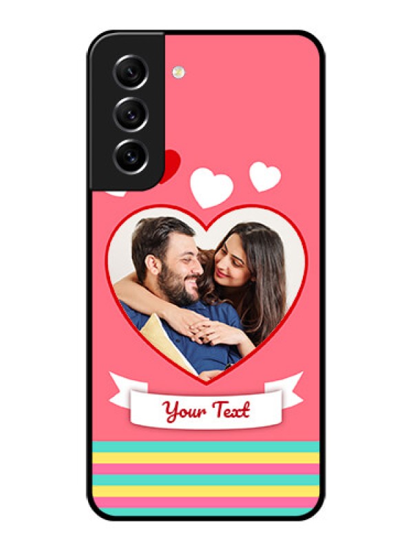 Custom Galaxy S21 FE 5G Photo Printing on Glass Case - Love Doodle Design