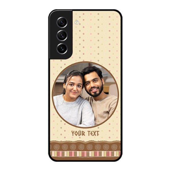 Galaxy S21 FE 5G Custom Glass Mobile Case - Brown Dotted Mobile Case Design Galaxy S21 FE 5G Custom Glass Mobile Case - Brown Dotted Mobile Case Design
