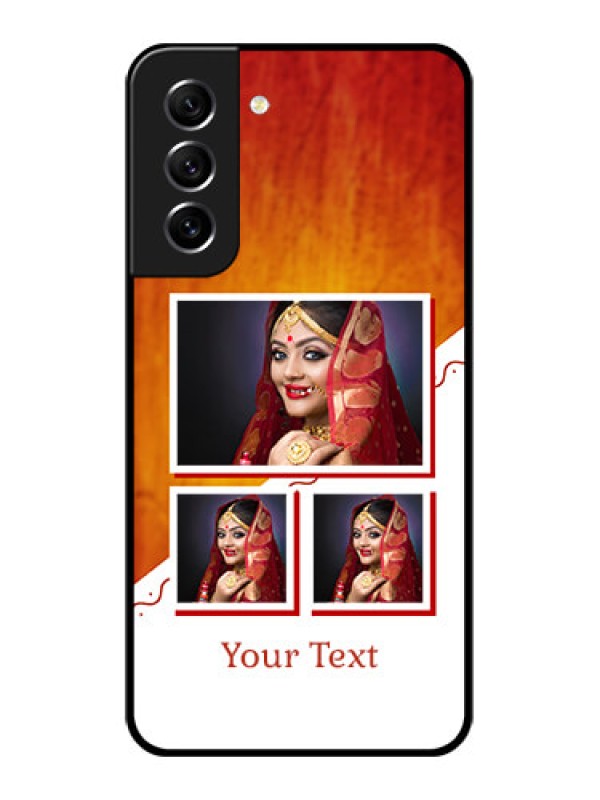 Custom Galaxy S21 FE 5G Custom Glass Phone Case - Wedding Memories Design