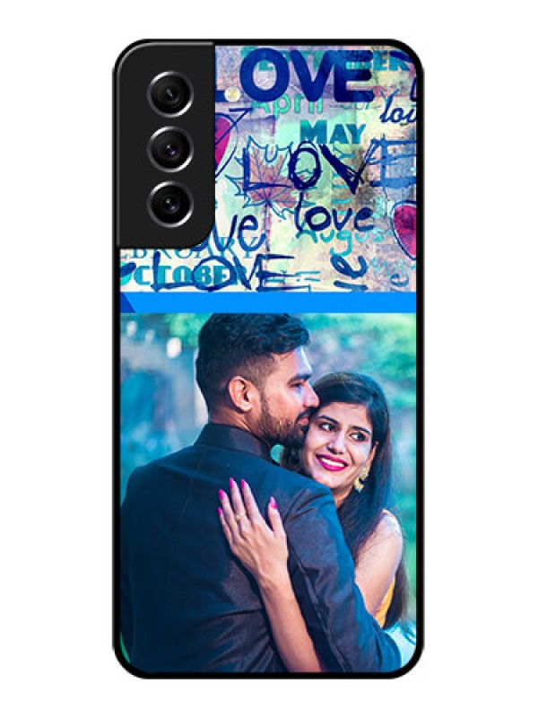 Custom Galaxy S21 FE 5G Custom Glass Mobile Case - Colorful Love Design