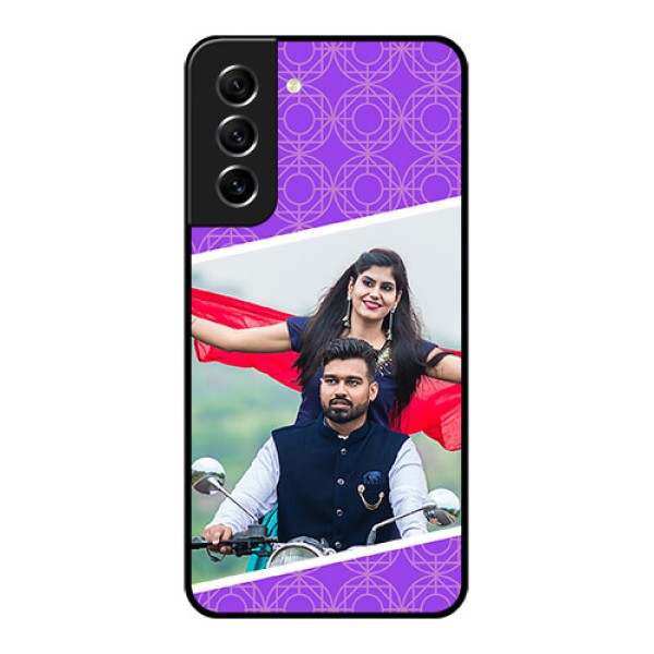 Galaxy S21 FE 5G Custom Glass Phone Case - Violet Pattern Design
