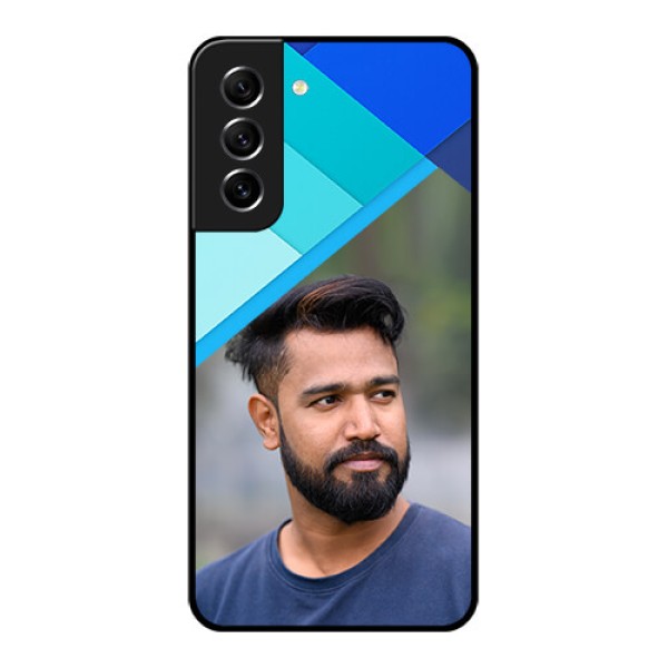 Galaxy S21 FE 5G Custom Glass Phone Case - Blue Pattern Design