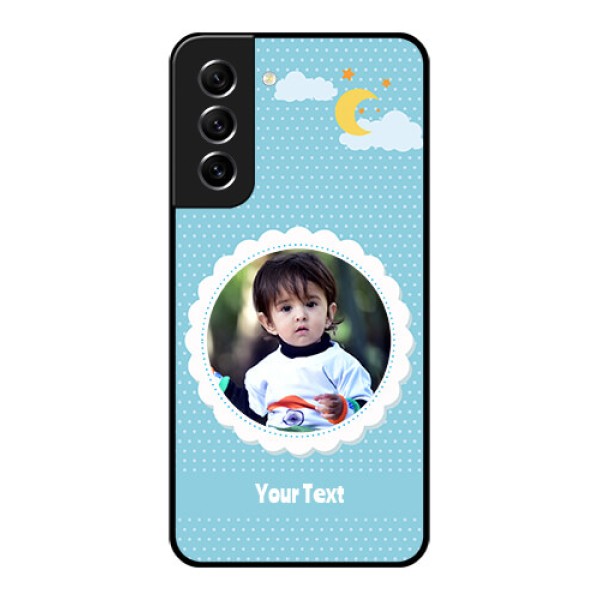 Galaxy S21 FE 5G Personalised Glass Phone Case - Violet Pattern Design