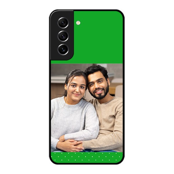 Galaxy S21 FE 5G Personalized Glass Phone Case - Green Pattern Design