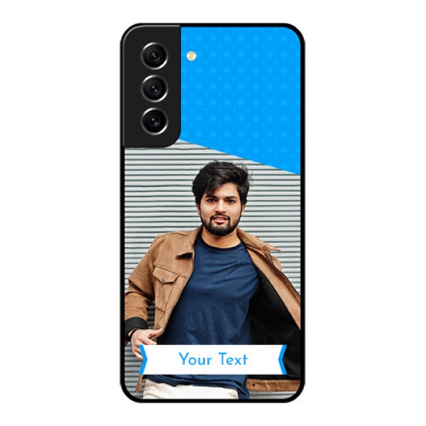 Galaxy S21 FE 5G Photo Printing on Glass Case - Simple Blue Color Design Galaxy S21 FE 5G Photo Printing on Glass Case - Simple Blue Color Design