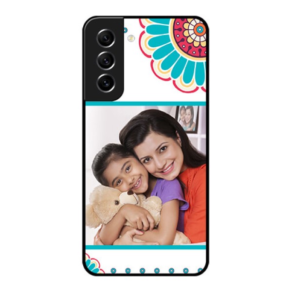 Galaxy S21 FE 5G Custom Glass Phone Case - Flower Design