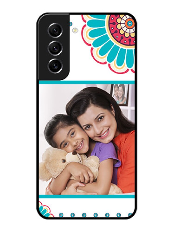Custom Galaxy S21 FE 5G Custom Glass Phone Case - Flower Design