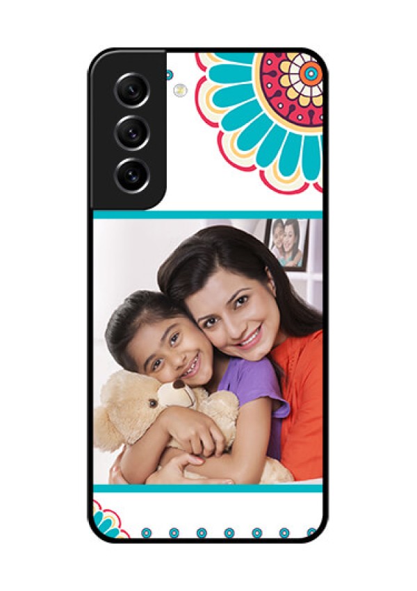 Galaxy S21 FE 5G Custom Glass Phone Case - Flower Design