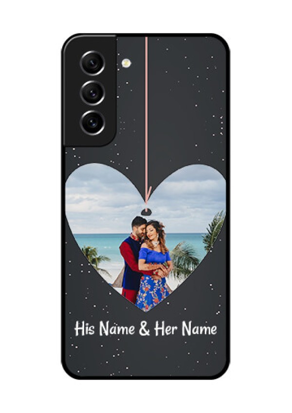 Galaxy S21 FE 5G Custom Glass Phone Case - Hanging Heart Design