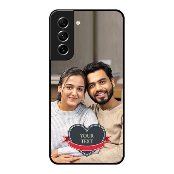 Galaxy S21 FE 5G Custom Glass Phone Case - Just Married Couple Design Galaxy S21 FE 5G Custom Glass Phone Case - Just Married Couple Design