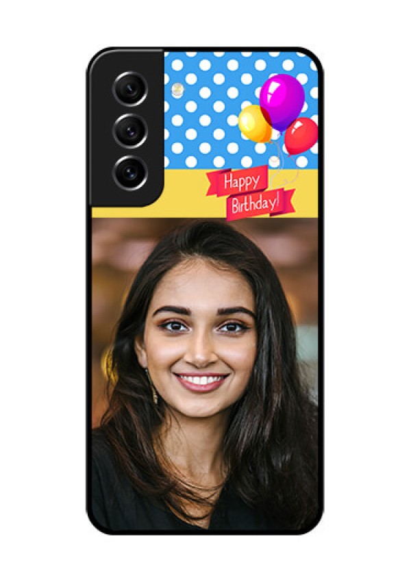 Galaxy S21 FE 5G Custom Glass Mobile Case - Happy Birthday Design