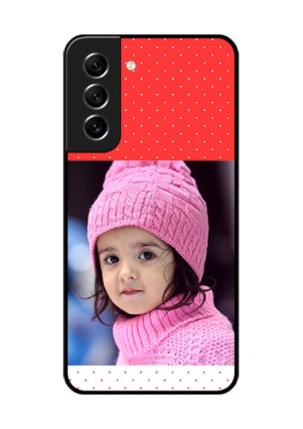 Galaxy S21 FE 5G Photo Printing on Glass Case - Red Pattern Design