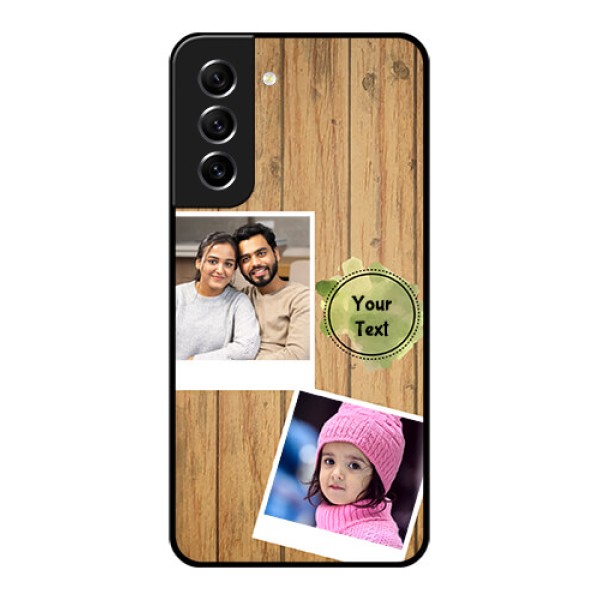Galaxy S21 FE 5G Custom Glass Phone Case - Wooden Texture Design