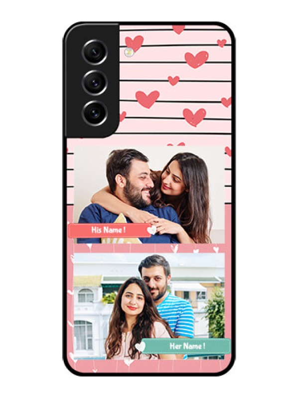 Custom Galaxy S21 FE 5G Custom Glass Mobile Case - Photo with Heart Design
