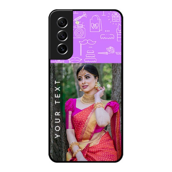 Galaxy S21 FE 5G Custom Glass Mobile Case - Birthday Icons Design