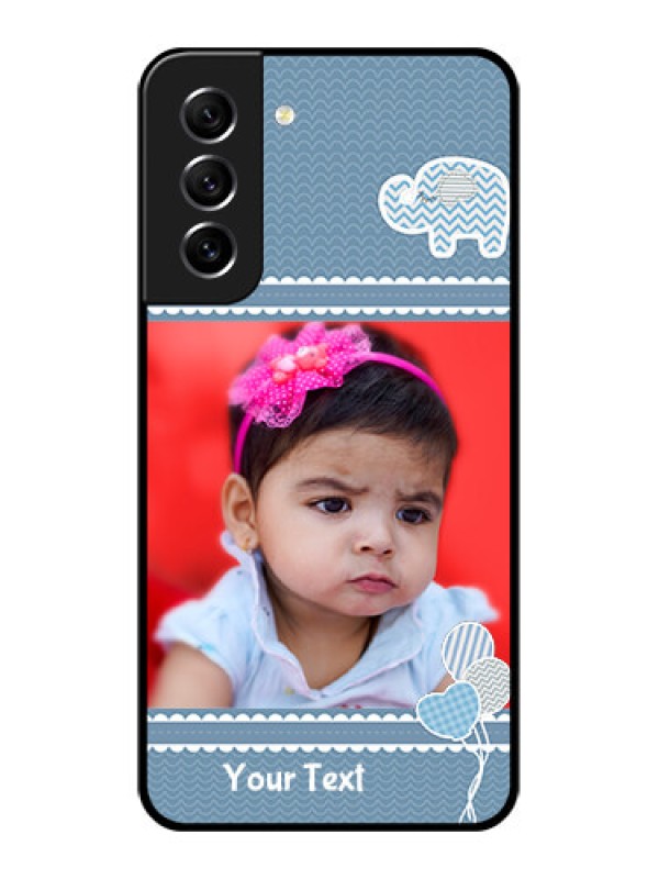 Custom Galaxy S21 FE 5G Photo Printing on Glass Case - with Kids Pattern Design