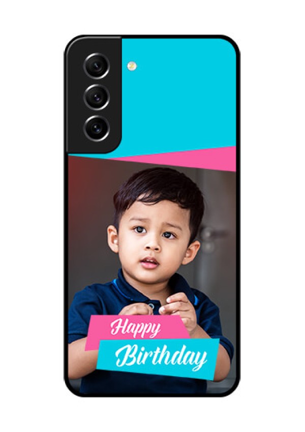 Galaxy S21 FE 5G Personalized Glass Phone Case - Image Holder with 2 Color Design