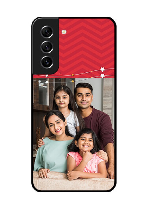 Galaxy S21 FE 5G Personalized Glass Phone Case - Happy Family Design