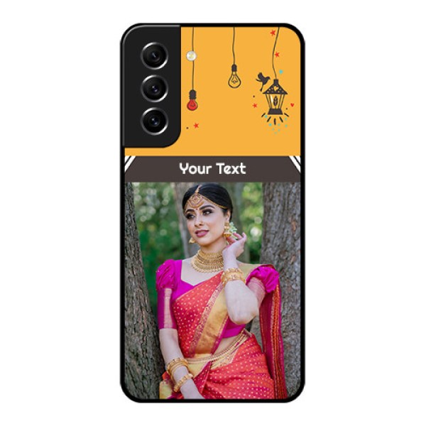 Galaxy S21 FE 5G Custom Glass Mobile Case - with Family Picture and Icons