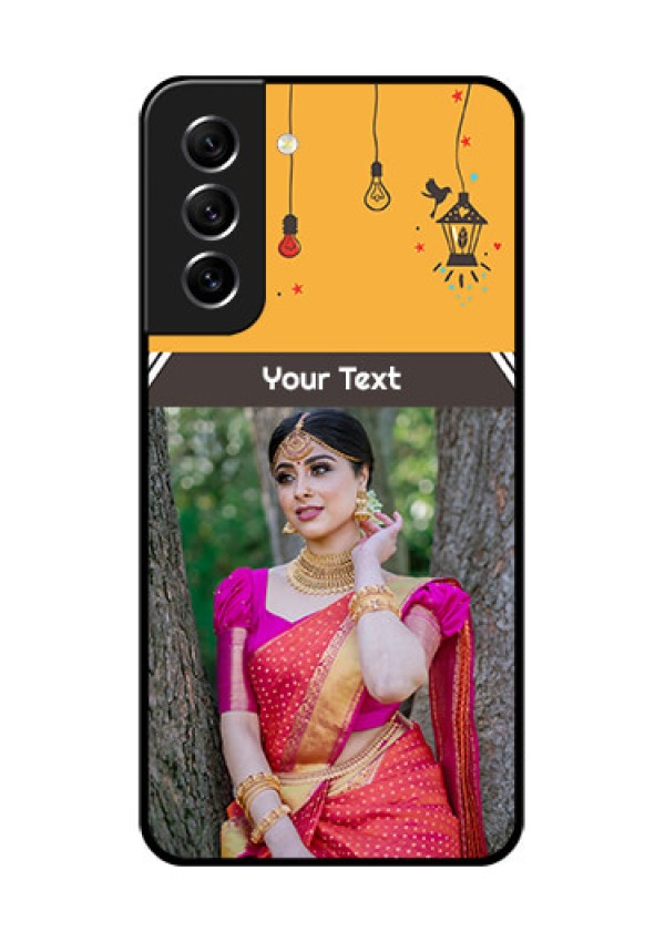 Galaxy S21 FE 5G Custom Glass Mobile Case - with Family Picture and Icons