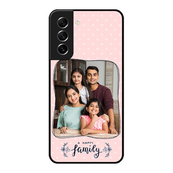 Galaxy S21 FE 5G Custom Glass Phone Case - Family with Dots Design Galaxy S21 FE 5G Custom Glass Phone Case - Family with Dots Design