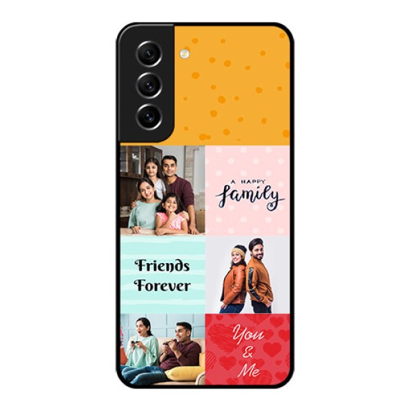 Galaxy S21 FE 5G Personalized Glass Phone Case - Images with Quotes Design