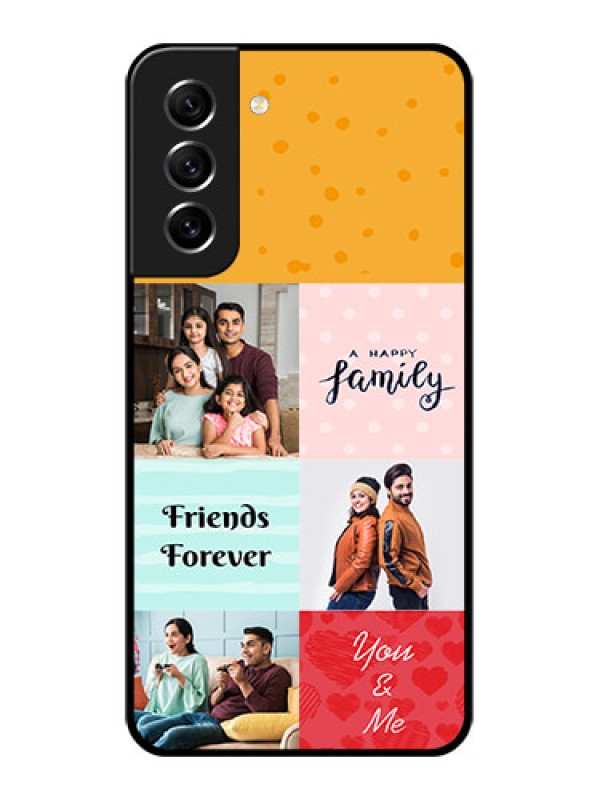 Custom Galaxy S21 FE 5G Personalized Glass Phone Case - Images with Quotes Design