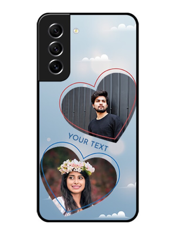 Custom Galaxy S21 FE 5G Custom Glass Mobile Case - Blue Color Couple Design